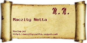 Maczity Netta névjegykártya